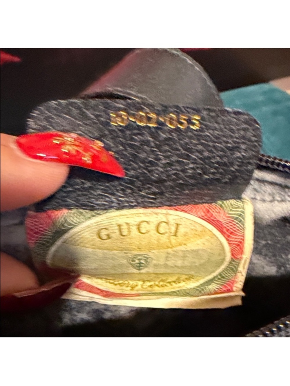 Gucci Beige GG Canvas Crossbody with Navy Trim and Red Web Stripe - Picture 3 of 4